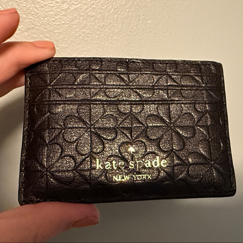 Kate Spade Black Floral Card Holder